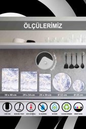 Mavi Turuncu Mandala Desenli Cam Kesme Tahtası| 20 Cm X 30 Cm thumbnail 2