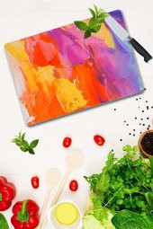 Gökkuşağı Desenli Cam Kesme Tahtası| 30 Cm X 40 Cm thumbnail 2