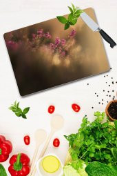 Bahar Çiçeği Desenli Cam Kesme Tahtası| 30 Cm X 40 Cm thumbnail 2
