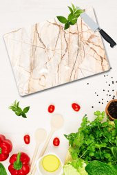 Kırmızı Taş Desenli Cam Kesme Tahtası - Cam Kesme Tablası | 30 Cm x 40 Cm thumbnail 1