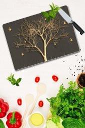 Altın Ağaç  Cam Kesme Tahtası - Cam Kesme Tablası | 30 Cm X 40 Cm thumbnail 3