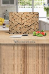 Ahşap Üçgen Görünümlü  Cam Kesme Tahtası - Cam Kesme Tablası | 30 Cm X 40 Cm thumbnail 1