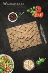 Ahşap Üçgen Görünümlü  Cam Kesme Tahtası - Cam Kesme Tablası | 30 Cm X 40 Cm thumbnail 2