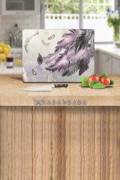 Kuş Tüyü  Desen  Cam Kesme Tahtası - Cam Kesme Tablası | 30 Cm X 40 Cm thumbnail 1