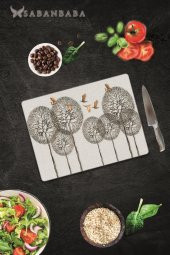 Polen &  Altın Kuşlar Cam Kesme Tahtası - Cam Kesme Tablası | 30 Cm X 40 Cm thumbnail 2