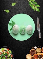 Cold Desenli Cam Kesme Tahtası - Cam Kesme Tablası - Sunum Tabağı| Çap 32 Cm thumbnail 1