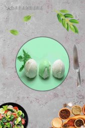 Cold Desenli Cam Kesme Tahtası - Cam Kesme Tablası - Sunum Tabağı| Çap 32 Cm thumbnail 2