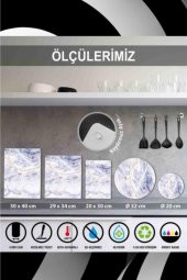 Siyah Altın Mermer  Desenli Cam Kesme Tahtası - Cam Kesme Tablası | 30 Cm X 40 Cm - 4