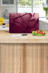 Kırmızı Üçgen Desenli Cam Kesme Tahtası - Cam Kesme Tablası  | 20 cm x 30 cm - 1