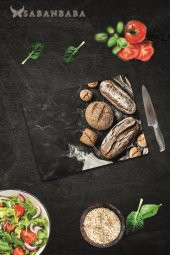 Buğdaylı Ekmek Cam Kesme Tahtası - Cam Kesme Tablası  | 30 cm x 40 cm thumbnail 2