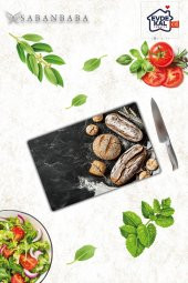 Buğdaylı Ekmek Cam Kesme Tahtası - Cam Kesme Tablası  | 20 cm x 30 cm - 1