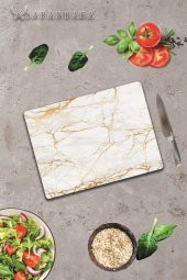 Alacalı Altın Mermer Cam Kesme Tahtası - Cam Kesme Tablası  | 30 cm x 40 cm thumbnail 2