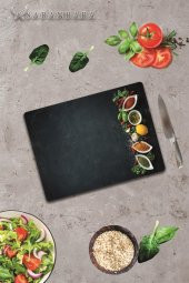 Baharatlıklar Cam Kesme Tahtası - Cam Kesme Tablası  | 30 cm x 40 cm - 1