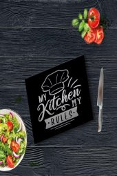 My Kitchen Siyah Şapka Cam Kesme Tahtası - Tablası | 30 Cm X 40 Cm thumbnail 2