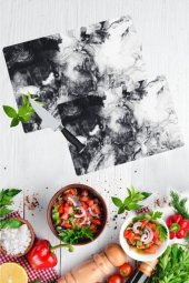 2li Takım Sis Desen Görünümlü Takım Cam Kesme Tahtası - Cam Kesim Tablası 20x30 & 30x40 thumbnail 1