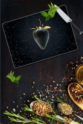 Saban Altın Çilek Cam Kesme Tahtası - Cam Kesme Tablası | 30 Cm X 40 Cm thumbnail 1