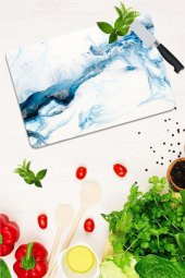 Saban Mavi Deniz Cam Kesme Tahtası - Cam Kesme Tablası | 30 Cm X 40 Cm - 1