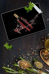 Saban Kırmızı Şarap Cam Kesme Tahtası - Cam Kesme Tablası | 20 Cm X 30 Cm thumbnail 1