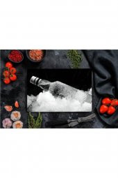 Buzlu Şişe Görünümlü | Cam Kesme Tahtası ı | 20 cm x 30 cm thumbnail 1