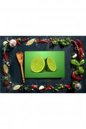 Yeşil Limon Görünümlü | Cam Kesme Tahtası  | 20 cm x 30 cm - 1