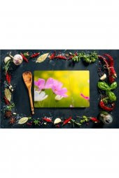 İlk Bahar Görünümlü | Cam Kesme Tahtası  | 20 cm x 30 cm thumbnail 1