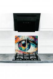 Cam Ocak Koruyucu ve Kesim Tablası Pastel (60cm x 52cm) 2 Parça, 4lü Ocaklar thumbnail 1