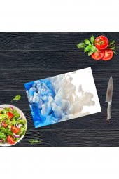 30x40 cm Mavi Duman Desenli Cam Kesim Tablası thumbnail 1
