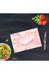 Saban Pembe Mermer Görünümlü | Cam Kesme Tahtası - Cam Kesme Tablası | 20 Cm X 30 Cm thumbnail 1