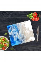 Dekoratif Cam Kesme Tahtası Mavi Duman 29 x 34 cm | Cam Kesme Tablası - 1