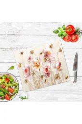 Dekoratif Cam Kesme Tahtası Ballı Çiçek 29 x 34 cm | Cam Kesme Tablası - 2