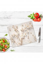 Dekoratif Cam Kesme Tahtası Yapay Güller 29 x 34 cm | Cam Kesme Tablası - 2