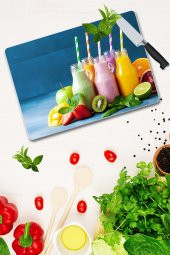 Dekoratif Cam Kesme Tahtası 30cm x 40cm Milkshake - 2