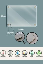 Cam Kesme Tahtası Siyah Yaldızlı Mermer 29 x 34 cm | Cam Kesme Tablası - 4