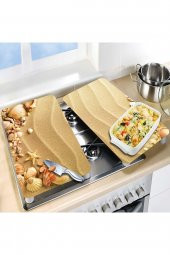 Cam Ocak Koruyucu ve Kesim Tablası Kumsal  (80cm x 52cm) 2 Parça, 5li Ocaklar thumbnail 3