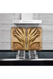 Cam Ocak Koruyucu ve Kesim Tablası Başak 2 (80cm x 52cm) 2 Parça, 5li Ocaklar thumbnail 2