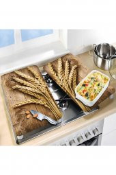 Cam Ocak Koruyucu ve Kesim Tablası Başak 2 (80cm x 52cm) 2 Parça, 5li Ocaklar thumbnail 3