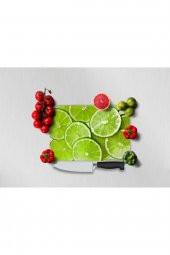 Cam Kesim Tablası (20cm X 30cm) Yeşil Limonlar thumbnail 1
