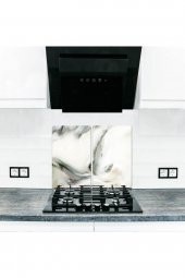 2 li 40x52 cm Dalgalı Mermer Desenli Cam Kesim Tablası ve Ocak Koruma thumbnail 1