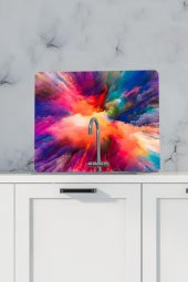 Renkli Odak Desenli Mutfak Duş Lavabo Arkası Koruyucu - 50x56 cm - 1