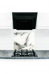 Dalgalı Mermer Cam Ocak Koruyucu Ve Cam Kesme Tahtası 50 cm X 56 cm Tek Parça thumbnail 1