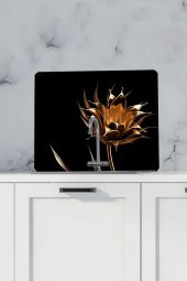 Altın Gül Desenli Mutfak Duş Lavabo Arkası Koruyucu - 50x56 cm thumbnail 1