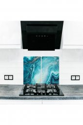 2 li 30x52 cm Okyanus Desenli Kesim Tablası ve Ocak Koruyucu thumbnail 1