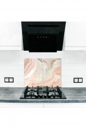 2 li 40x52 cm Topraklı Mermer Desenli Cam Kesim Tablası ve Ocak Koruma thumbnail 1
