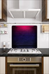 Cam Ocak Koruyucu Ve Cam Kesme Tahtası Neon Tuğla 50 cm x 56 cm Tek Parça - 1