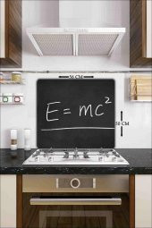Cam Ocak Koruyucu Ve Cam Kesme Tahtası e=mc2 50 cm x 56 cm Tek Parça - 1
