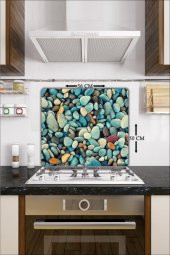 Cam Ocak Koruyucu Ve Cam Kesme Tahtası Çakıl Taşı 50 cm x 56 cm Tek Parça thumbnail 1