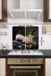 2 li 30x52 cm Böğürtlen Desenli Kesim Tablası ve Ocak Koruyucu thumbnail 1