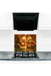 2 li 40x52 cm Dilek Desenli Cam Kesim Tablası ve Ocak Koruma thumbnail 1