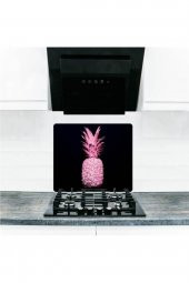 Saban Siyah Ananas Cam Ocak Arkası Koruyucu Ve Kesme Tablası 50x56 cm - 1