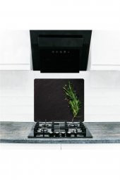 Cam Ocak Arkası Koruyucu ve Kesme Tablası Kekik | 50 cm x 56 cm thumbnail 1